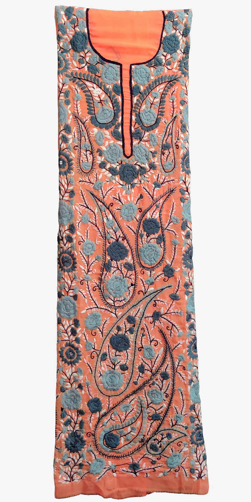 No Fade Orange And White Casual Wear Calf Length Sleeveless Round Neck  Regular Fit Skin Friendly Wrinkle Resistance Highly Comfortable Ladies  Designer Printed Georgette Stitched Kurti at Best Price in Erode |